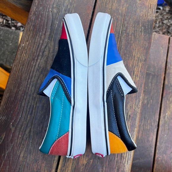 VANS CLASSIC SLIP ON PATCHWORK MULTI LEATHER CANVAS SNEAKERS WOMEN 6.5  MEN 5 - Picture 8 of 12